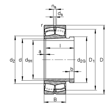 {ĝLS 23038-E1A-K-M + AH3038G,  DIN 635-2 ˜ʵҪߴ, F׺ж