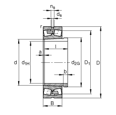 {ĝLS 230/710-B-K-MB + AH30/710A,  DIN 635-2 ˜ʵҪߴ, F׺ж